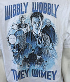 Anvil Men's Doctor Who Wibbly Wobbly Timey Wimey Graphic White Shirt Size Large