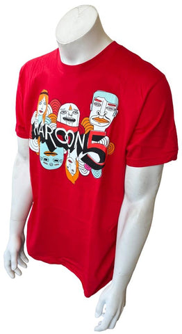 American Apparel Men's Maroon 5 Graphic Red Short Sleeve Shirt Size Large