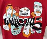 American Apparel Men's Maroon 5 Graphic Red Short Sleeve Shirt Size Large
