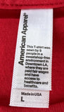American Apparel Men's Maroon 5 Graphic Red Short Sleeve Shirt Size Large