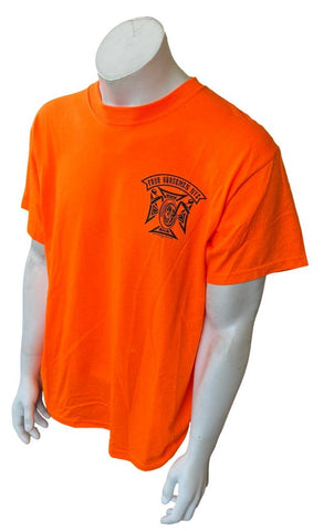 Four Horsemen NYC Men's Graphic Orange Short Sleeve Shirt Size Large