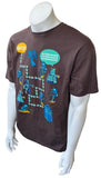 Anvil Men's Doctor Who Go! Exterminate Graphic Brown Shirt Size Large
