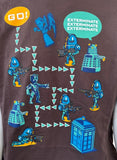 Anvil Men's Doctor Who Go! Exterminate Graphic Brown Shirt Size Large