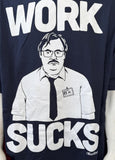 Ripple Junction Men's Office Space Milton Work Sucks Graphic Navy Shirt Size 2XL