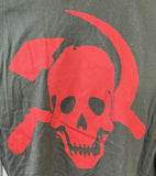Anvil Men's Steve Earle & The Dukes Skull Hammer & Sickle Gray Shirt Size Large