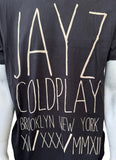 Tultex Men's Jay-Z & Coldplay Brooklyn New York Graphic Black Shirt Size Large