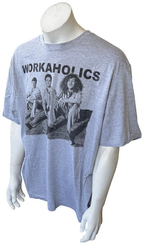 True Nation Men's Workaholics Graphic Gray Short Sleeve Shirt Size XL