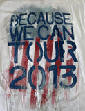 Hanes Men's Bon Jovi Because We Can Tour 2013 White Short Sleeve Shirt Size M