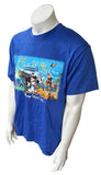 Hanes Men's Disney Cruise Line Mickey & Friends Blue Shirt Size Large