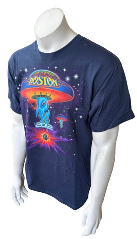 Gildan Men's Boston Tour 2012 Graphic Navy Short Sleeve Shirt Size Large