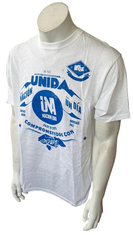 Anvil Men's Honduras Una Nacion En Un Dia 2013 Graphic White Shirt Size Large