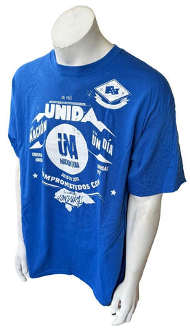 Anvil Men's Honduras Una Nacion En Un Dia 2013 Graphic Blue Shirt Size XL
