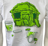 Playhouse Men's Green Playdough House Graphic White Short Sleeve Shirt Size S
