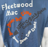 Gildan Men's Fleetwood Mac Never Going Back Again Graphic Blue Shirt Size Large