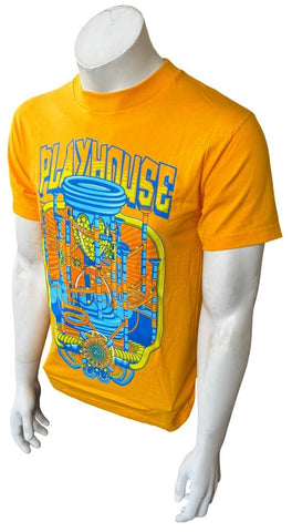 Alstyle Men's Playhouse Marble Run Graphic Orange Short Sleeve Shirt Size Small