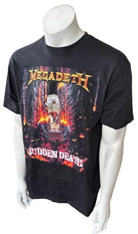 Anvil Men's Megadeth Sudden Death 2010 Tour Black Short Sleeve Shirt Size Large