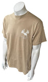 Anvil Men's Longleaf Camo Graphic Beige Short Sleeve Shirt Size Large