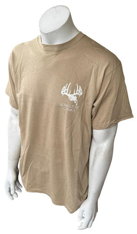 Anvil Men's Longleaf Camo Graphic Beige Short Sleeve Shirt Size Large