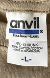 Anvil Men's Longleaf Camo Graphic Beige Short Sleeve Shirt Size Large