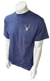 Delta Men's Live To Hunt, Hunt To Live Buck Graphic Navy Shirt Size Large