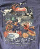 Delta Men's Live To Hunt, Hunt To Live Buck Graphic Navy Shirt Size Large