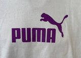 Puma Men's Purple Big Cat Logo White Short Sleeve Shirt Size X-Large