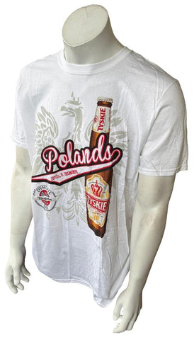 Gildan Men's Dyngus Day Buffalo Tyskie Polands No. 1 Beer White Shirt Size Large