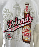 Gildan Men's Dyngus Day Buffalo Tyskie Polands No. 1 Beer White Shirt Size Large