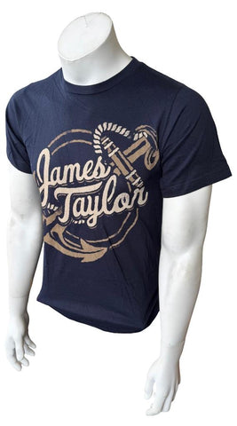 Anvil Men's James Taylor Anchor Graphic Navy Short Sleeve Shirt Size Small
