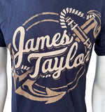 Anvil Men's James Taylor Anchor Graphic Navy Short Sleeve Shirt Size Small