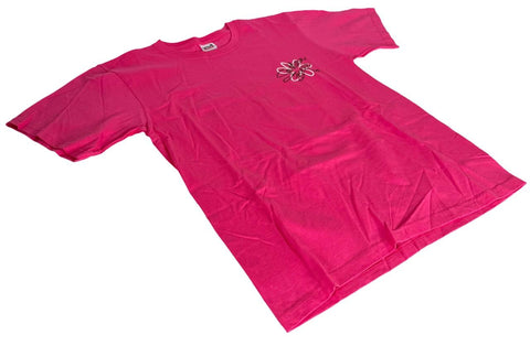 Anvil Girls Southern Belle Graphic Pink Short Sleeve Shirt Size Large