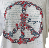 Quail Hollow Women's Georgia American Peace Graphic White Shirt Size Large