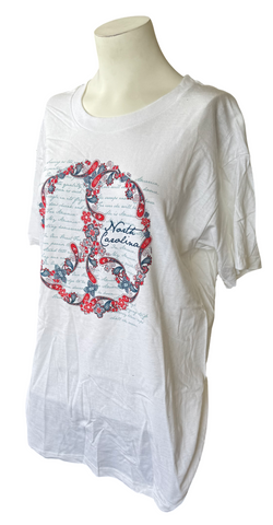 Quail Hollow Women's North Carolina American Peace Graphic White Shirt Size L