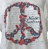 Quail Hollow Women's North Carolina American Peace Graphic White Shirt Size L