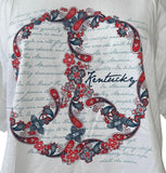 Quail Hollow Women's Kentucky American Peace Graphic White Shirt Size Large
