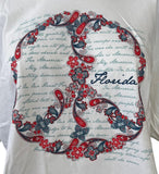 Quail Hollow Women's Florida American Peace Graphic White Shirt Size Large