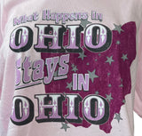 Quail Hollow Women's What Happens In Ohio Stays In Ohio Pink Shirt Size Large