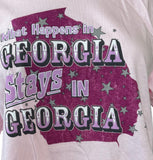Quail Hollow Women's What Happens In Georgia Stays In Georgia Shirt Size Large