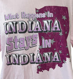 Quail Hollow Women's What Happens In Indiana Stays In Indiana Shirt Size Large