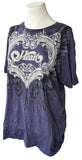 Alternative Women's RVC Heart Graphic Navy Short Sleeve Shirt Size Large