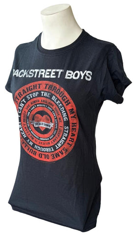 Gildan Women's Backstreet Boys Soldier Down Black Short Sleeve Shirt Size Medium