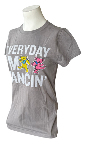 Zion Women's Grateful Dead Everyday I'm Dancin' Graphic Gray Shirt Size Large