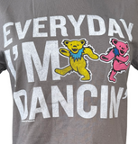 Zion Women's Grateful Dead Everyday I'm Dancin' Graphic Gray Shirt Size Large