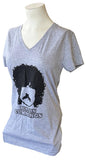LAT Women's Burton Cummings Graphic Gray Short Sleeve Shirt Size Large