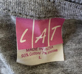 LAT Women's Burton Cummings Graphic Gray Short Sleeve Shirt Size Large