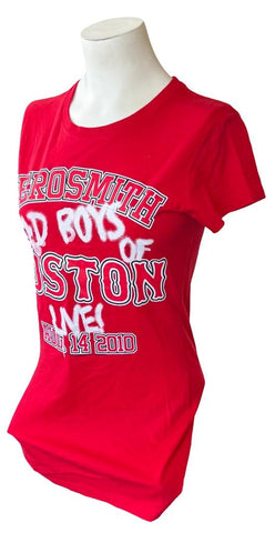 Alstyle Women's Aerosmith Bad Boys Of Boston Live! Red Shirt Size Medium