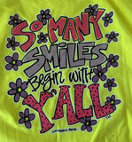 Gildan Women's Southern Belle So Many Smiles Begin With Y'all Shirt Size Large