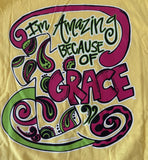 Anvil Women's Southern Belle I'm Amazing Because Of Grace Shirt Size Large