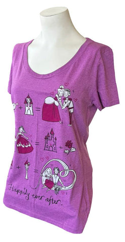 Disney Women's Princesses Happily Ever After Purple Shirt Size Medium