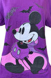 Disney Women's Mickey Mouse Vampire Graphic Purple Short Sleeve Shirt Size Large